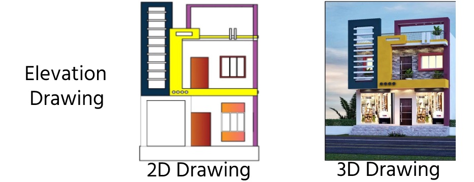 Elevation Drawing 2D & 3D